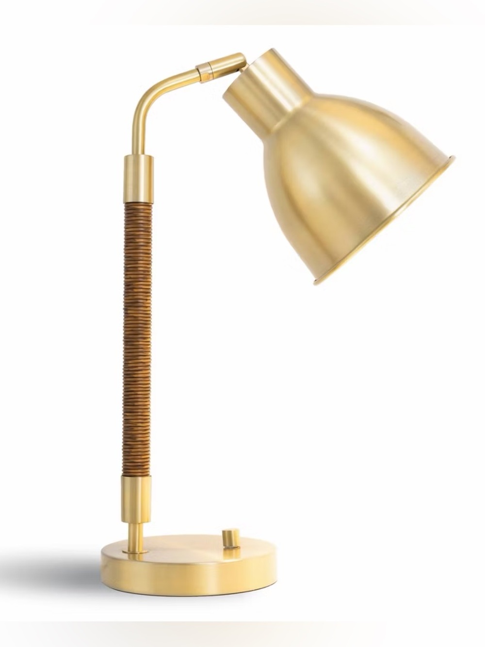 Homestory by Marlow Glen USB Rechargeable Gold Task Lamp with Rattan Detail